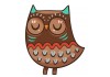 Sticker Hibou dort marron