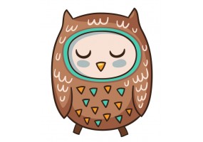 Sticker Hibou fait sieste