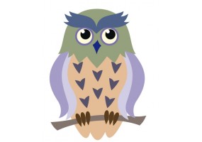 Sticker petit Hibou vieux