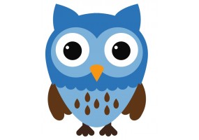 Sticker mural Hibou bleu dort