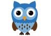 Sticker mural Hibou bleu dort