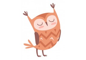 Sticker Hibou deco orange