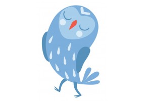 Sticker Hibou huhu bleu