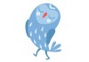 Sticker Hibou huhu bleu