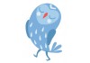 Sticker Hibou huhu bleu