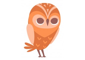 Sticker grand Hibou orange