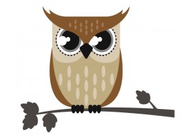 Sticker Hibou sur branche