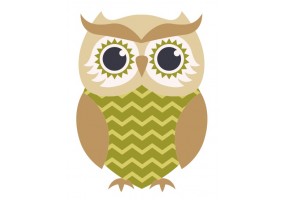 Sticker Hibou vert foncer