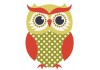 Sticker Hibou vert rouge