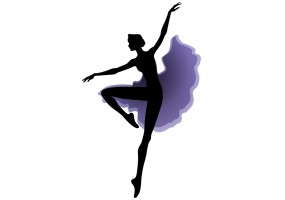 Sticker Danseuse robe violette
