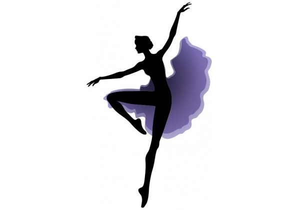 Sticker Danseuse ballerine violet