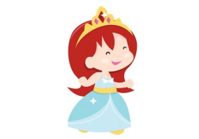 Sticker Princesse robe bleu