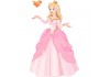 Sticker Princesse grande robe rose
