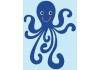 Sticker geante Marin pieuvre bleue