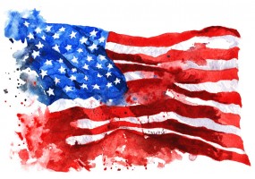 Autocollant mural drapeau USA