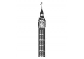 Sticker mural Big Ben coloris noir