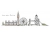 Sticker London skyline
