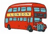 Sticker Bus London pour porte ou mural