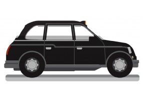 Sticker taxi noir de coté