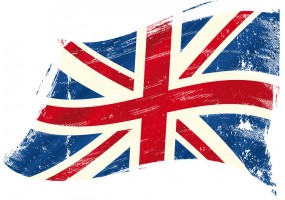Autocollant drapeau flottant vintage de londres