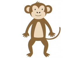 Sticker petit singe assis