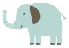Sticker elephant pastel
