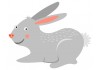 Sticker lapin gris déco