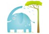 Sticker elephant sous l'arbre