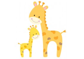 Sticker famille girafe se promène