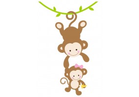 Stickers famille de singe