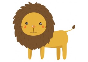 Sticker lion bebe crinière