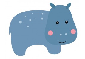 Sticker hippo mignon pour chambre bébé