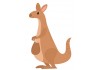 Sticker kangourou avec bebe