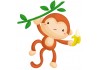 Sticker singe avec banane