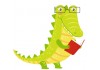 Sticker crocodile en lecture