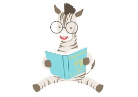 Sticker zebre en lecture