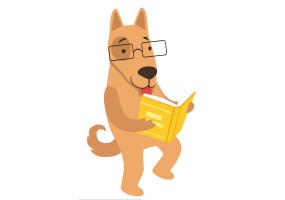 Sticker petit chien avec lunette