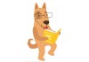 Sticker petit chien avec lunette