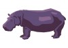 Sticker hippopotame violet grand
