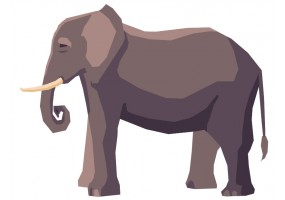 Sticker elephant adulte