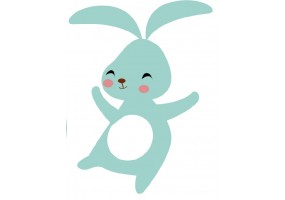 Sticker petit lapin bleu