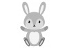 Sticker petit bebe lapin gris