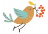 Sticker oiseau avec branche dans bec