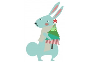 Sticker lapin avec livre