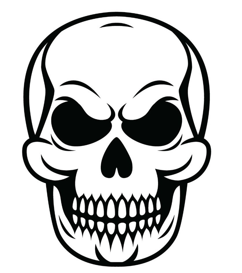 Sticker skull blanc