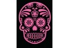 Sticker tete de mort fushia