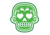 Sticker tete de mort vert