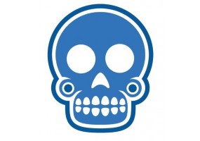 Sticker tete de mort bleu