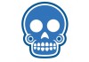 Sticker tete de mort bleu