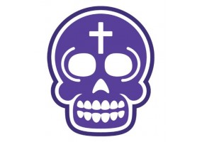 Sticker tete de mort violet